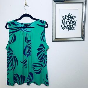 Liz Claiborne Green & Blue Blouse Size XXL